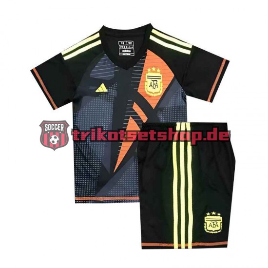 Argentinien Torwart Euro 2024 Kinder Trikotset Heim Schwarz Kurzarm