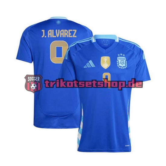 Argentinien Julian Alvarez 9 Copa America 2024 Herren Trikot Auswärts Kurzarm
