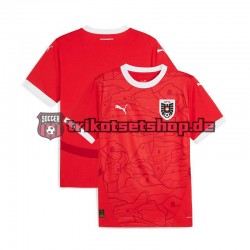 Österreich Euro 2024 Herren Trikot Heim Rot Kurzarm