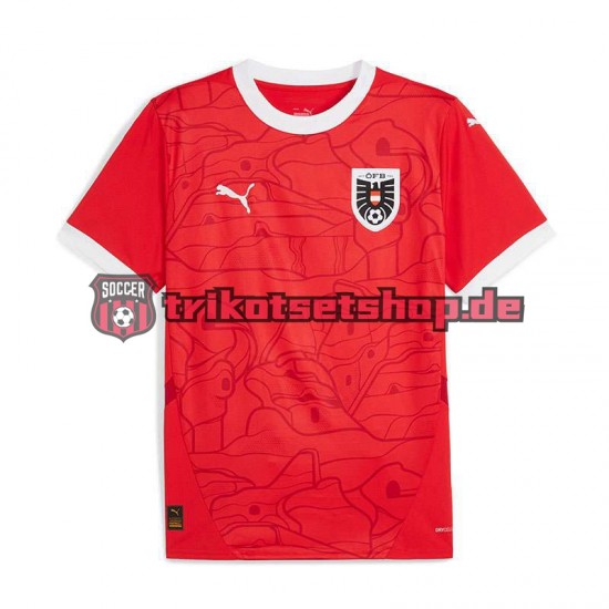 Österreich Euro 2024 Herren Trikot Heim Rot Kurzarm