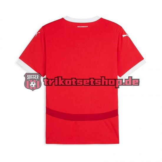 Österreich Euro 2024 Herren Trikot Heim Rot Kurzarm