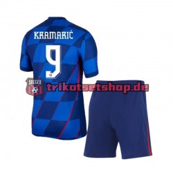Kroatien Andrej Kramaric 9 Euro 2024 Kinder Trikotset Auswärts Kurzarm