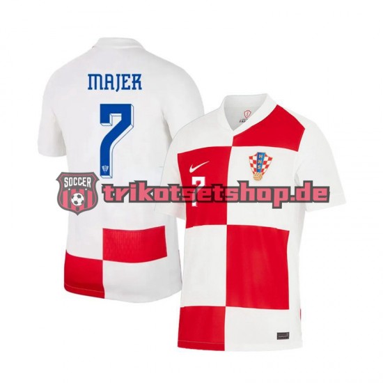 Kroatien Lovro Majer 7 Euro 2024 Herren Trikot Heim Kurzarm