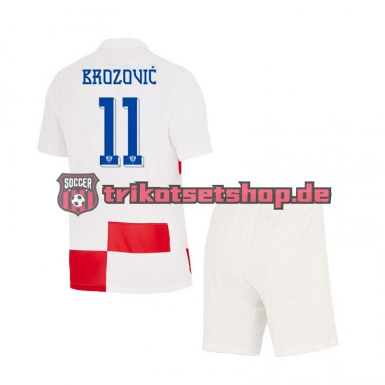 Kroatien Marcelo Brozovic 11 Euro 2024 Kinder Trikotset Heim Kurzarm