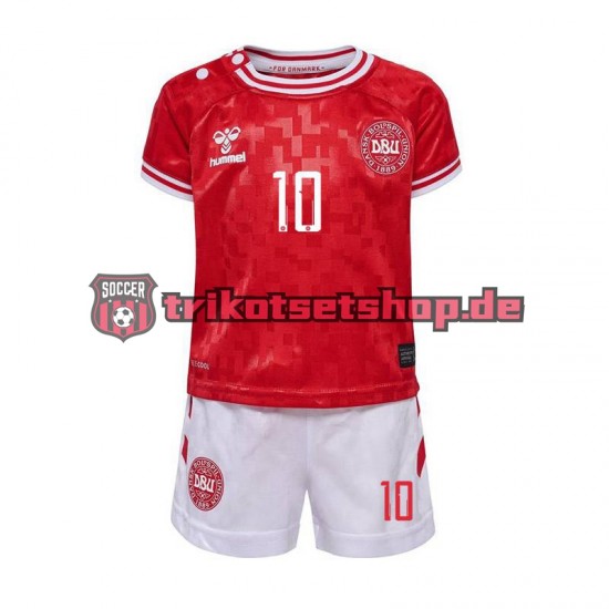 Dänemark Eriksen 10 Euro 2024 Kinder Trikotset Heim Kurzarm