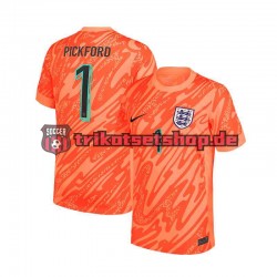 England Torwart Pickford 1 Euro 2024 Herren Trikot Heim Orange Kurzarm