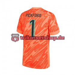 England Torwart Pickford 1 Euro 2024 Herren Trikot Heim Orange Kurzarm