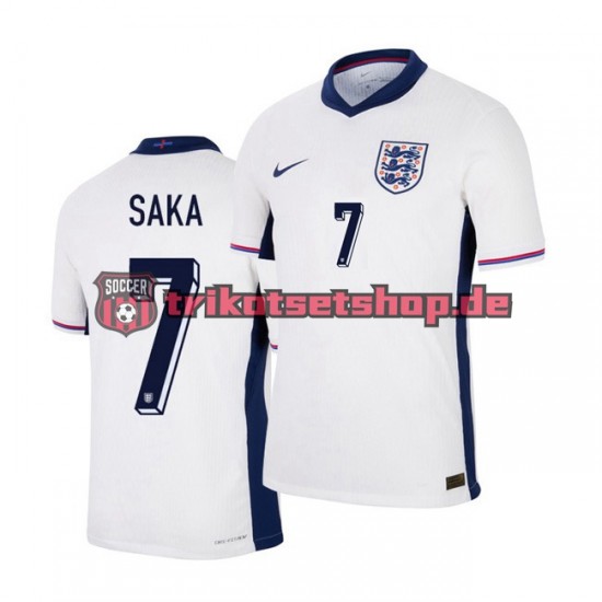 England Saka 7 Euro 2024 Herren Trikot Heim Weiß Kurzarm