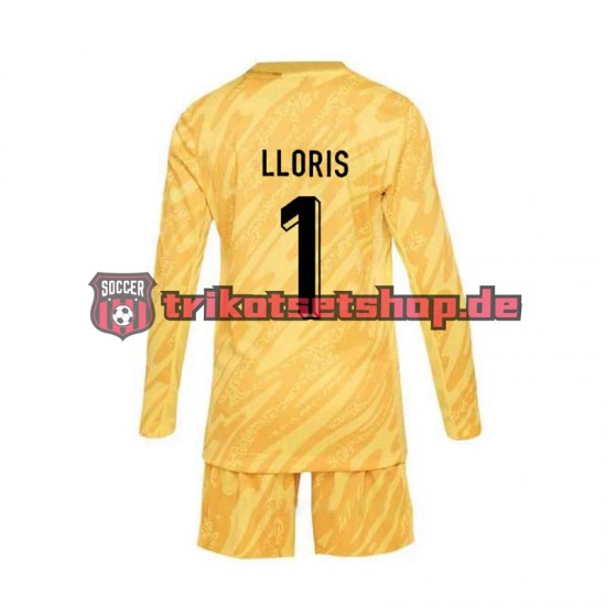 Frankreich Torwart Hugo Lloris 1 Euro 2024 Kinder Trikotset Heim Gelb Langarm