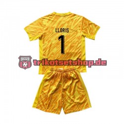 Frankreich Torwart Hugo Lloris 1 Euro 2024 Kinder Trikotset Heim Gelb Kurzarm
