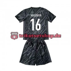 Frankreich Torwart Mike Maignan 16 Euro 2024 Kinder Trikotset Auswärts Schwarz Kurzarm