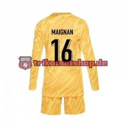 Frankreich Torwart Mike Maignan 16 Euro 2024 Kinder Trikotset Heim Gelb Langarm