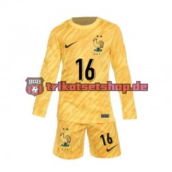 Frankreich Torwart Mike Maignan 16 Euro 2024 Kinder Trikotset Heim Gelb Langarm