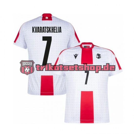 Georgien Kvaratskhelia 7 Euro 2024 Herren Trikot Heim Kurzarm