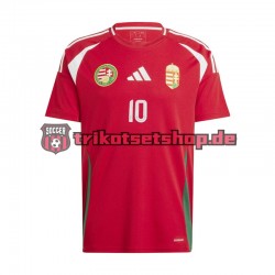 Ungarn Dominik Szoboszlai 10 Euro 2024 Herren Trikot Heim Rot Kurzarm