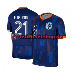 Niederlande Frenkie de Jong 21 Euro 2024 Herren Trikot Auswärts Kurzarm