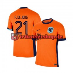 Niederlande Frenkie de Jong 21 Euro 2024 Herren Trikot Heim Kurzarm