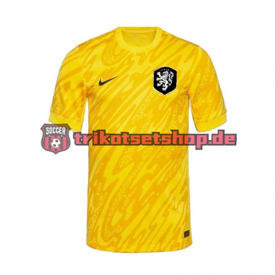 Niederlande Torwart Euro 2024 Herren Trikot Auswärts Gelb Kurzarm