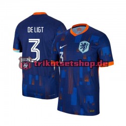 Niederlande Matthijs de Ligt 3 Euro 2024 Herren Trikot Auswärts Kurzarm