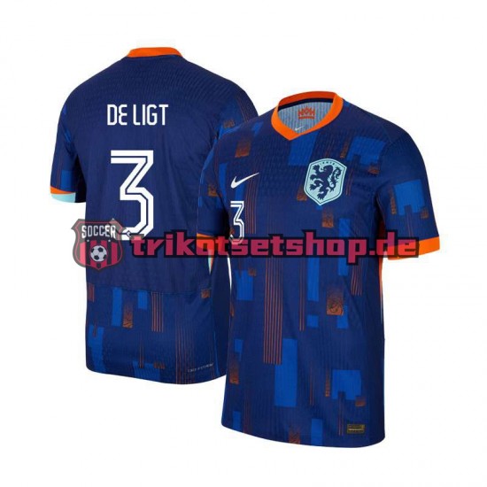 Niederlande Matthijs de Ligt 3 Euro 2024 Herren Trikot Auswärts Kurzarm