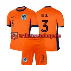Niederlande Matthijs de Ligt 3 Euro 2024 Kinder Trikotset Heim Kurzarm