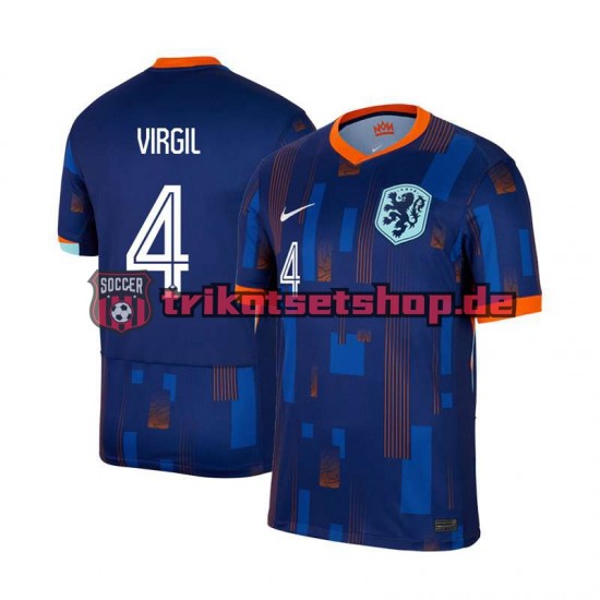 Niederlande Virgil van Dijk 4 Euro 2024 Herren Trikot Auswärts Kurzarm