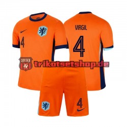 Niederlande Virgil van Dijk 4 Euro 2024 Kinder Trikotset Heim Kurzarm