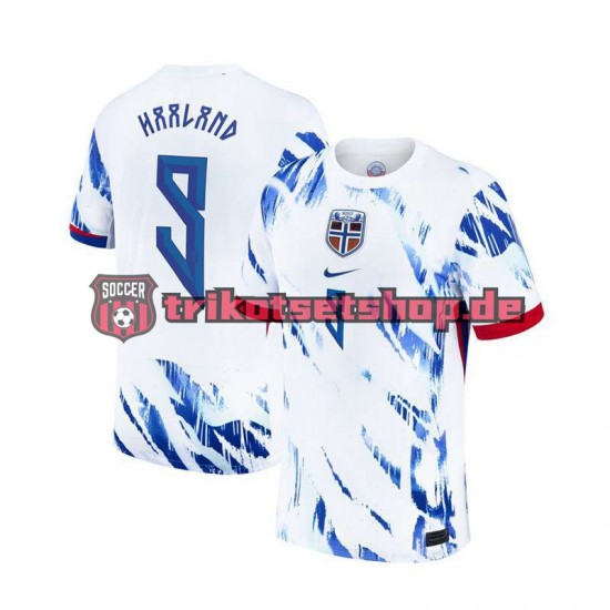 Norwegen Erling Haaland 9 2024 Herren Trikot Auswärts Kurzarm