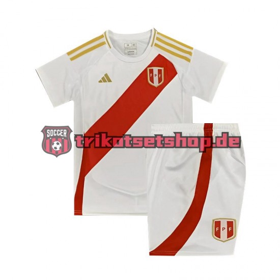 Peru Copa America 2024 Kinder Trikotset Heim Weiß Kurzarm