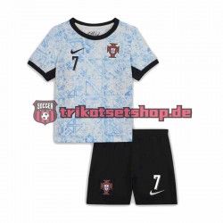 Portugal Cristiano Ronaldo 7 Euro 2024 Kinder Trikotset Auswärts Kurzarm