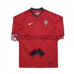 Portugal Euro 2024 Herren Trikot Heim Rot Langarm