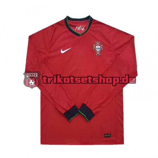 Portugal Euro 2024 Herren Trikot Heim Rot Langarm