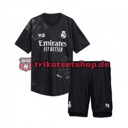 Real Madrid Torwart Y3 2023-2024 Kinder Trikotset Viertes Schwarz Kurzarm