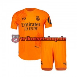 Real Madrid Torwart Y3 2023-2024 Kinder Trikotset Ausweich Orange Kurzarm