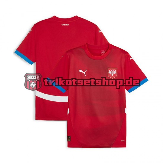 Serbien Euro 2024 Herren Trikot Heim Rot Kurzarm
