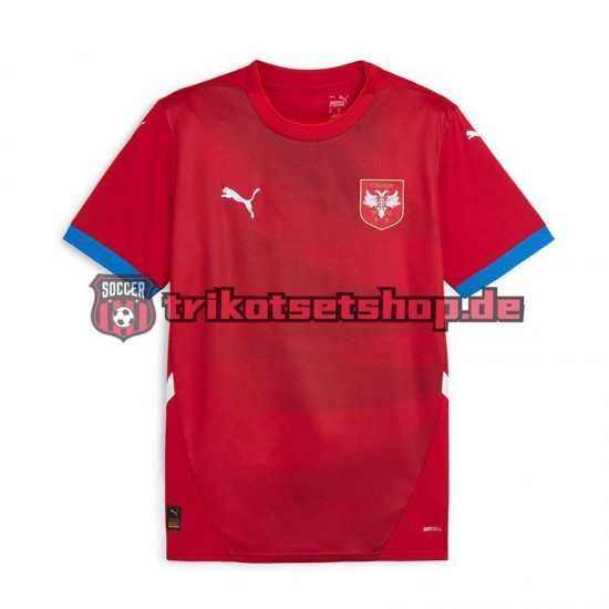 Serbien Euro 2024 Herren Trikot Heim Rot Kurzarm