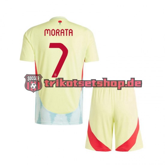 Spanien Alvaro Morata 7 Euro 2024 Kinder Trikotset Auswärts Kurzarm