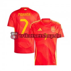 Spanien Alvaro Morata 7 Euro 2024 Herren Trikot Heim Kurzarm