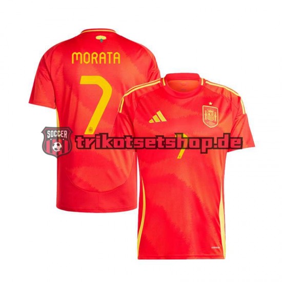Spanien Alvaro Morata 7 Euro 2024 Herren Trikot Heim Kurzarm
