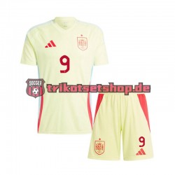 Spanien Gavi 9 Euro 2024 Kinder Trikotset Auswärts Kurzarm
