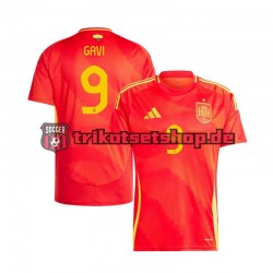 Spanien Gavi 9 Euro 2024 Herren Trikot Heim Kurzarm