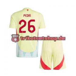 Spanien Pedri 26 Euro 2024 Kinder Trikotset Auswärts Kurzarm