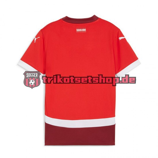 Schweiz Euro 2024 Herren Trikot Heim Rot Kurzarm