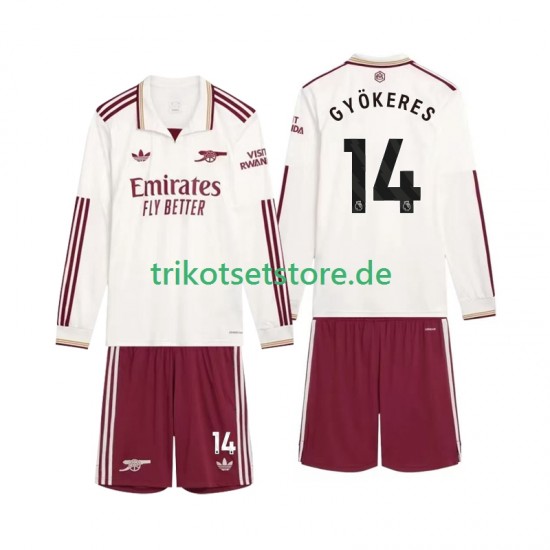 Arsenal Gyokeres 14 2025-2026 Kinder Trikotset Ausweich Langarm