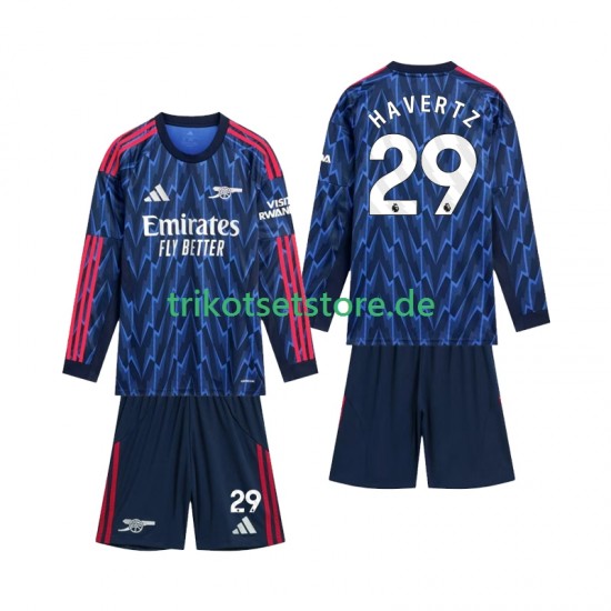 Arsenal Havertz 29 2025-2026 Kinder Trikotset Auswärts Langarm