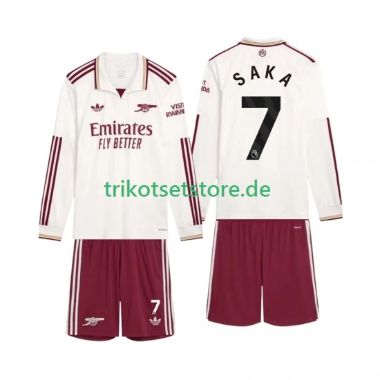 Arsenal Saka 7 2025-2026 Kinder Trikotset Ausweich Langarm