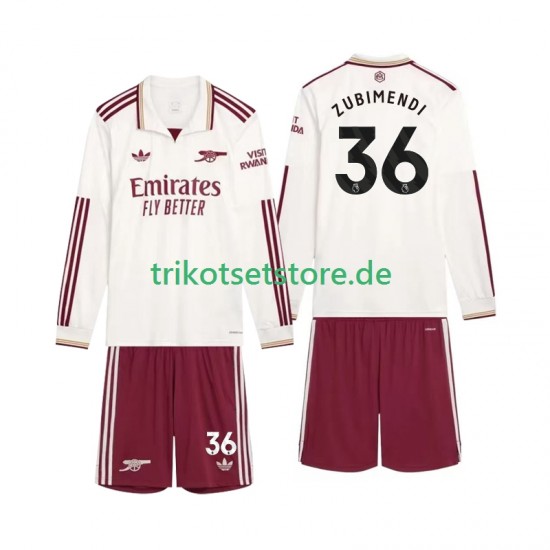 Arsenal Zubimendi 36 2025-2026 Kinder Trikotset Ausweich Langarm