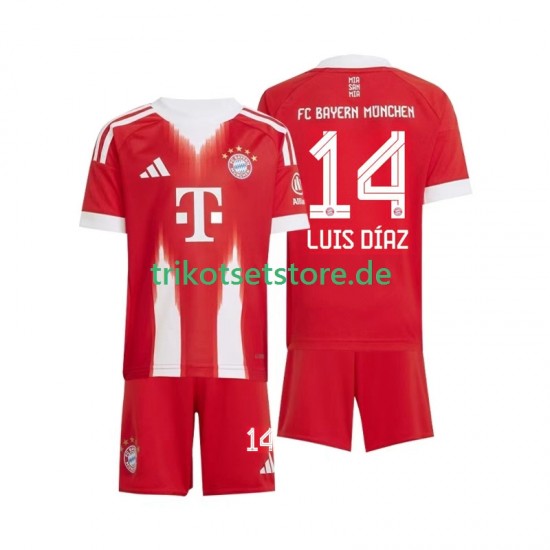 FC Bayern München Luis Diaz 14 2025-2026 Kinder Trikotset Heim Kurzarm