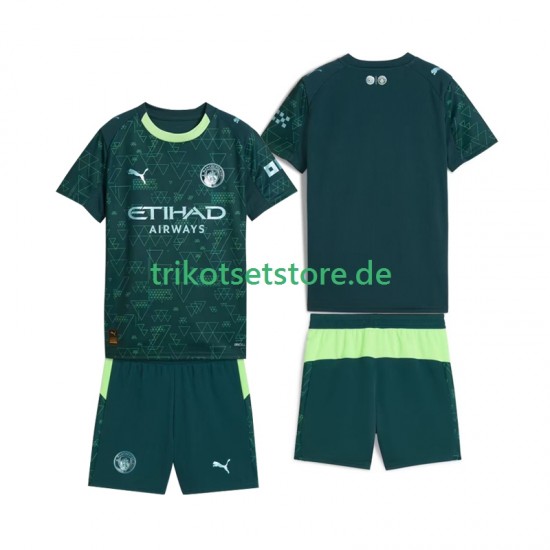 Manchester City 2025-2026 Kinder Trikotset Viertes Kurzarm