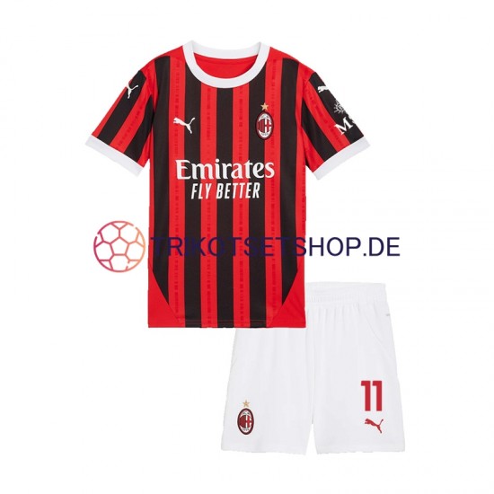 AC Mailand Christian Pulisic 11 2024-2025 Kinder Trikotset Heim Kurzarm